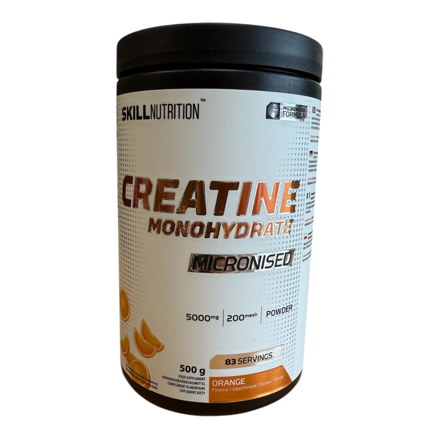 Skill Nutrition Creatine Monohydrate supplement container on a white background