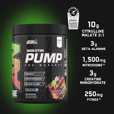tub of Applied nutrition pump pre-workout on a black green backgroun