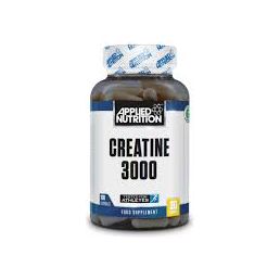Supplement bottle labeled 'Applied Nutrition Creatine 3000' on a white background