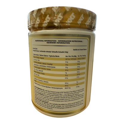 Nutritional information label on a container with a white background