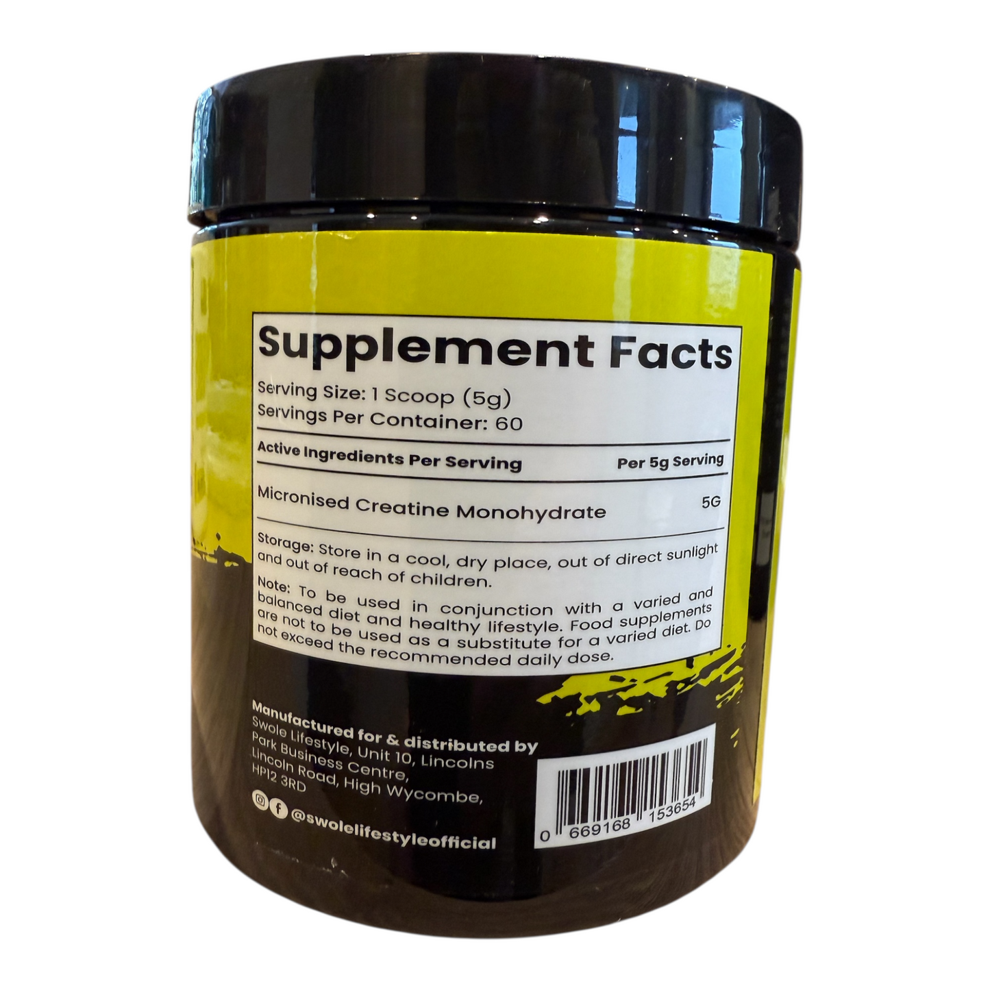 SWOLE Creatine Monohydrate (60 servings x 5g)